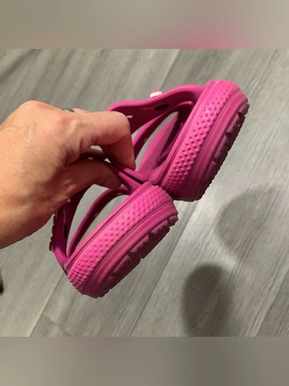 Crocs Sandals‎ Classic Unisex Adult Two Strap Pink Lightweight Slip-On size 9